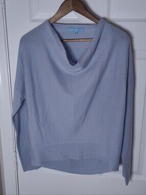 Antonio Melani Women 100% Cashmere Light Blue Cowl Neck Sweater Size S